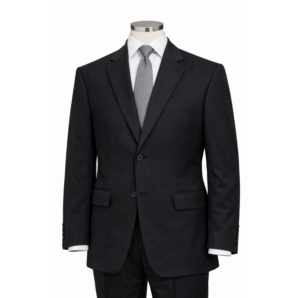 Size - L 42R Vitto Italy Super 150s Wool Blazer Black 2 Button Mens Sport Coat